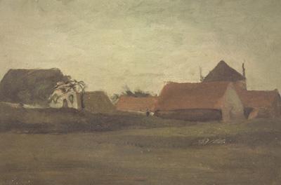 Vincent Van Gogh Farmhouses in Loosduinen near The Hague at Twilight (nn04) Germany oil painting art